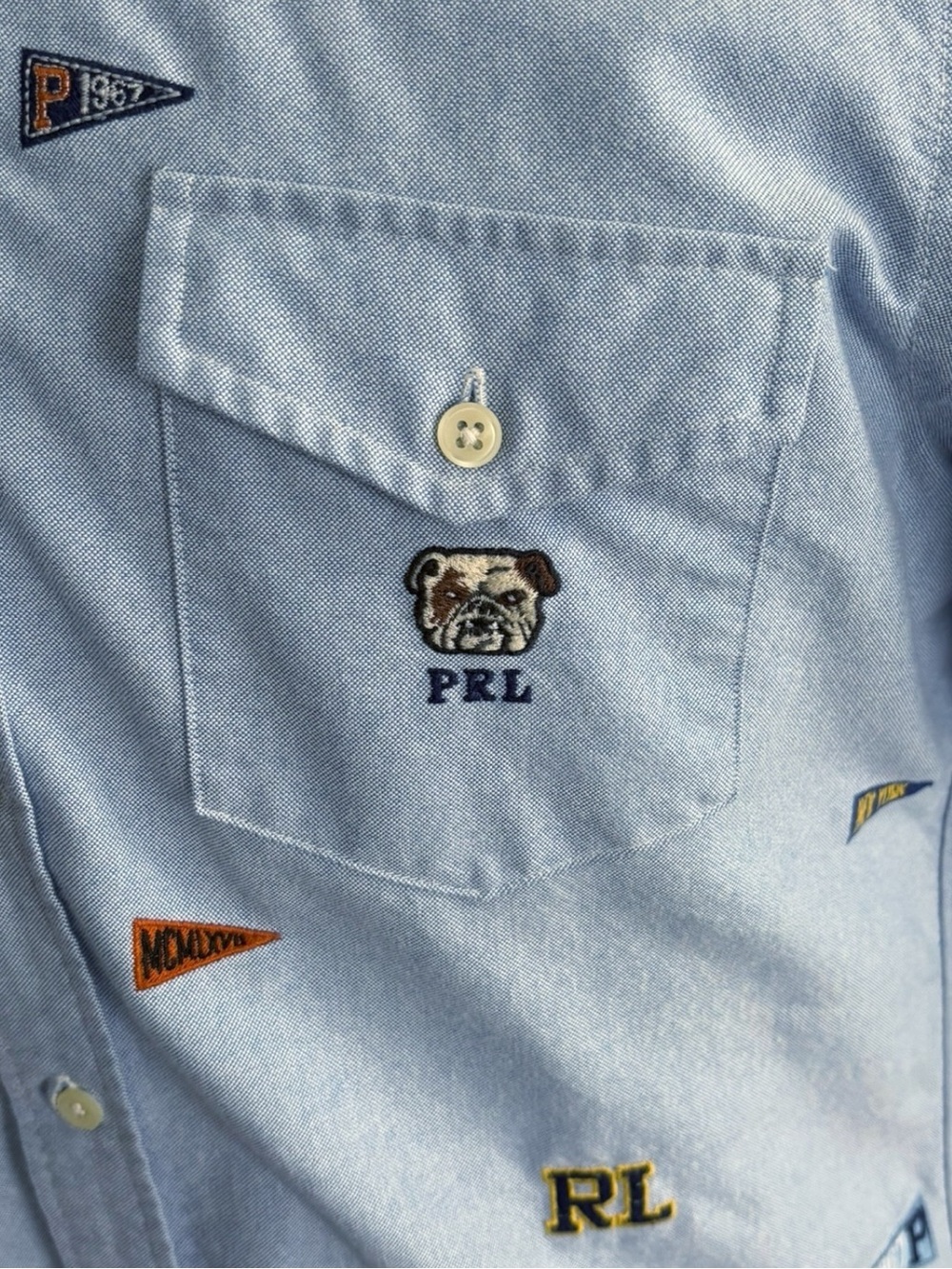 Polo Ralph Lauren Classic Fit Varsity Embroidered blue Oxford Shirt | M - Picture 10 of 16